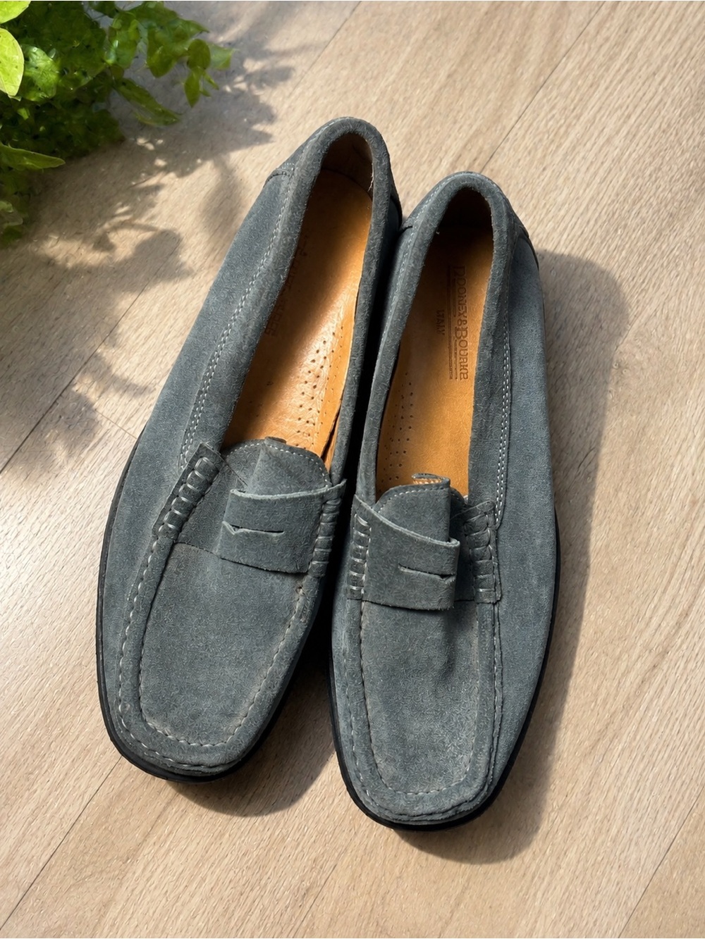 Dooney & Bourke Made in Italy Gray Suede Penny Loafers - Picture 1 of 1